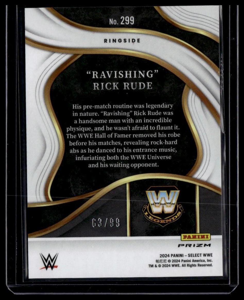 2024 Panini Select WWE #299 "Ravishing" Rick Rude Red Wave Prizms #/99