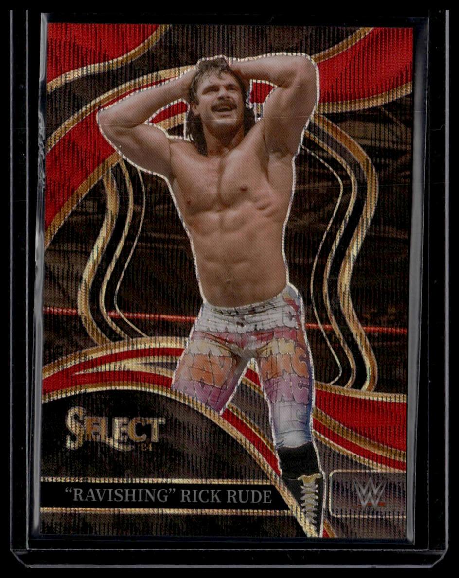 2024 Panini Select WWE #299 "Ravishing" Rick Rude Red Wave Prizms #/99