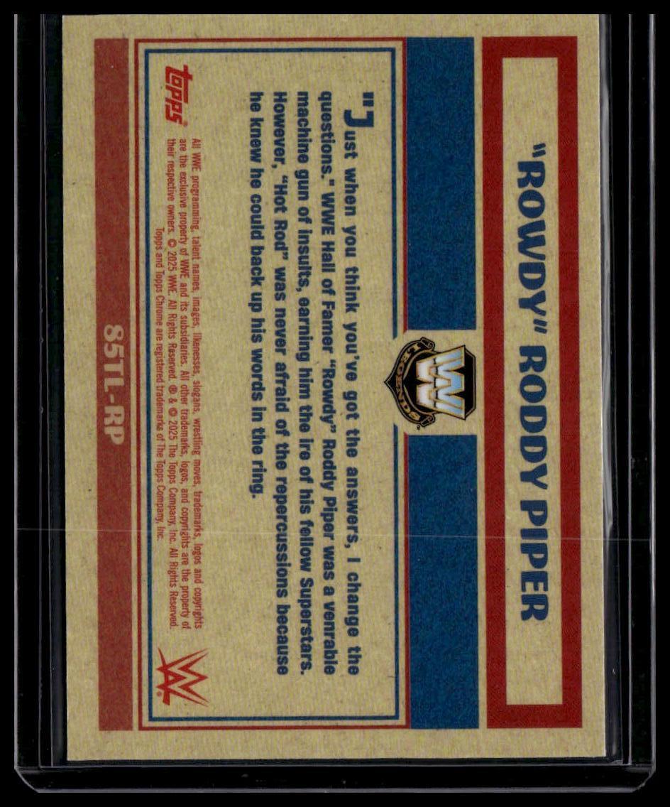 2025 Topps Chrome Rowdy Roddy Piper 1985 Legends Aqua Geometric /125