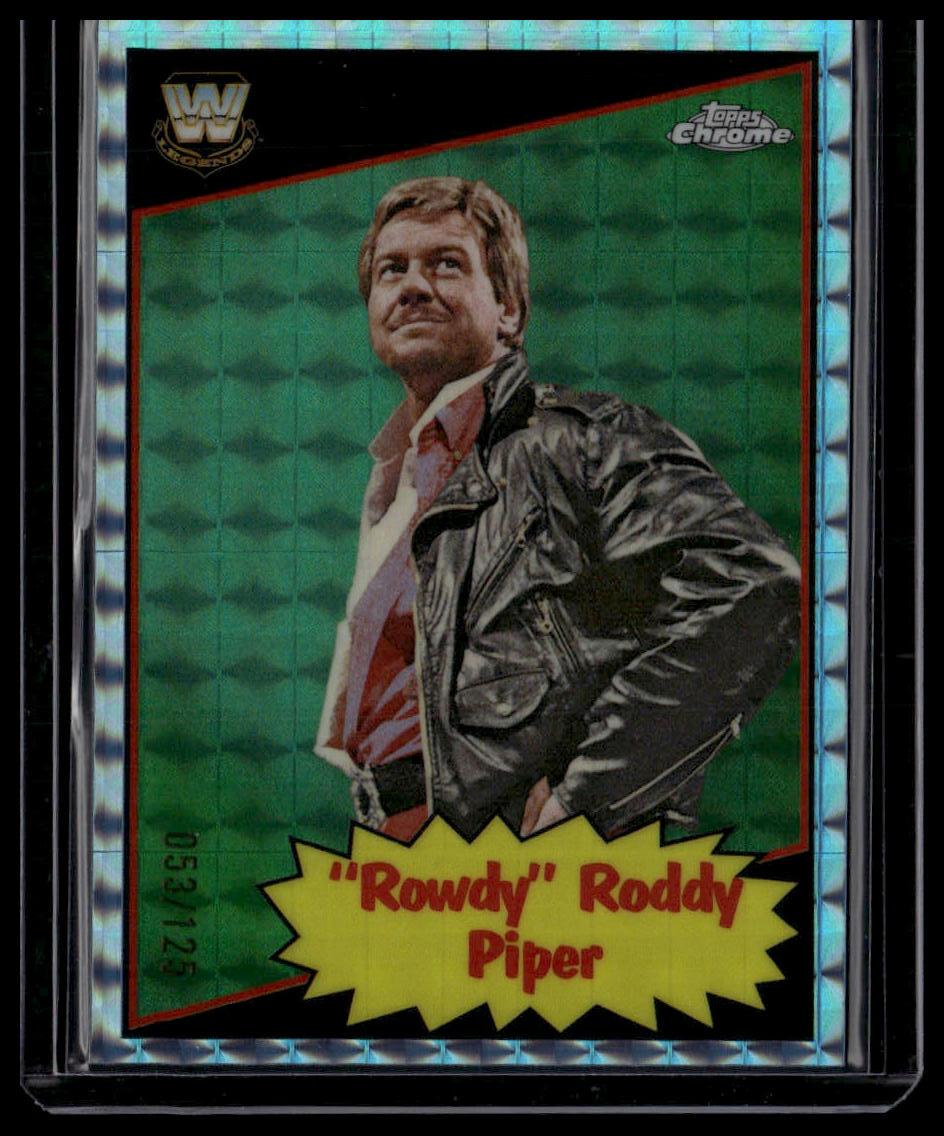2025 Topps Chrome Rowdy Roddy Piper 1985 Legends Aqua Geometric /125