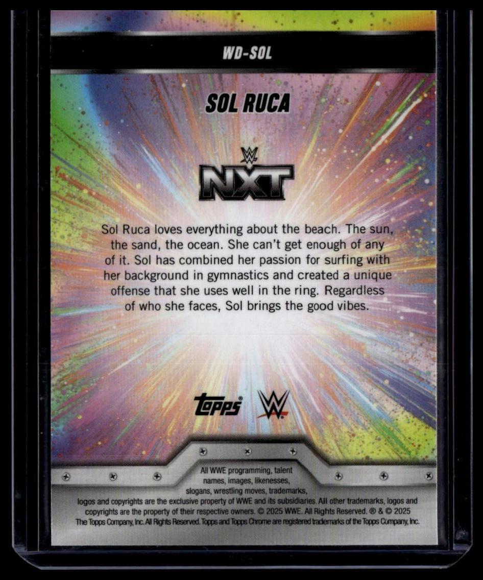 2025 Topps Chrome WWE #WD-SOL Sol Ruca Women's Division Green Refractor #/99