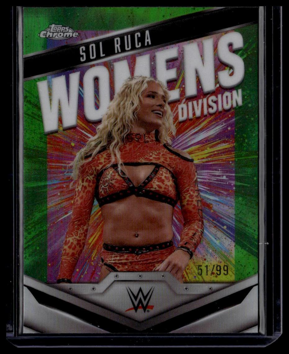 2025 Topps Chrome WWE #WD-SOL Sol Ruca Women's Division Green Refractor #/99