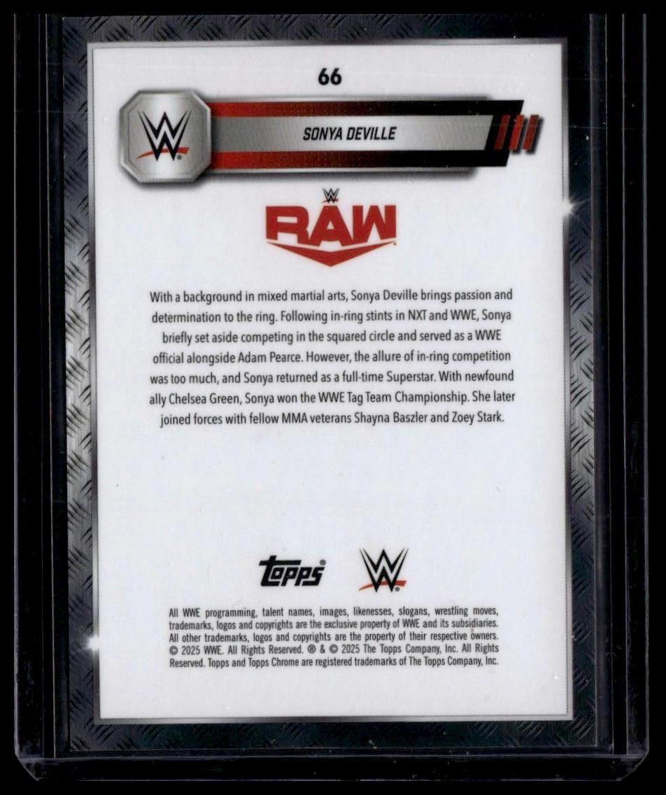 2025 Topps Chrome WWE #66 Sonya Deville Orange Geometric Refractor #/25