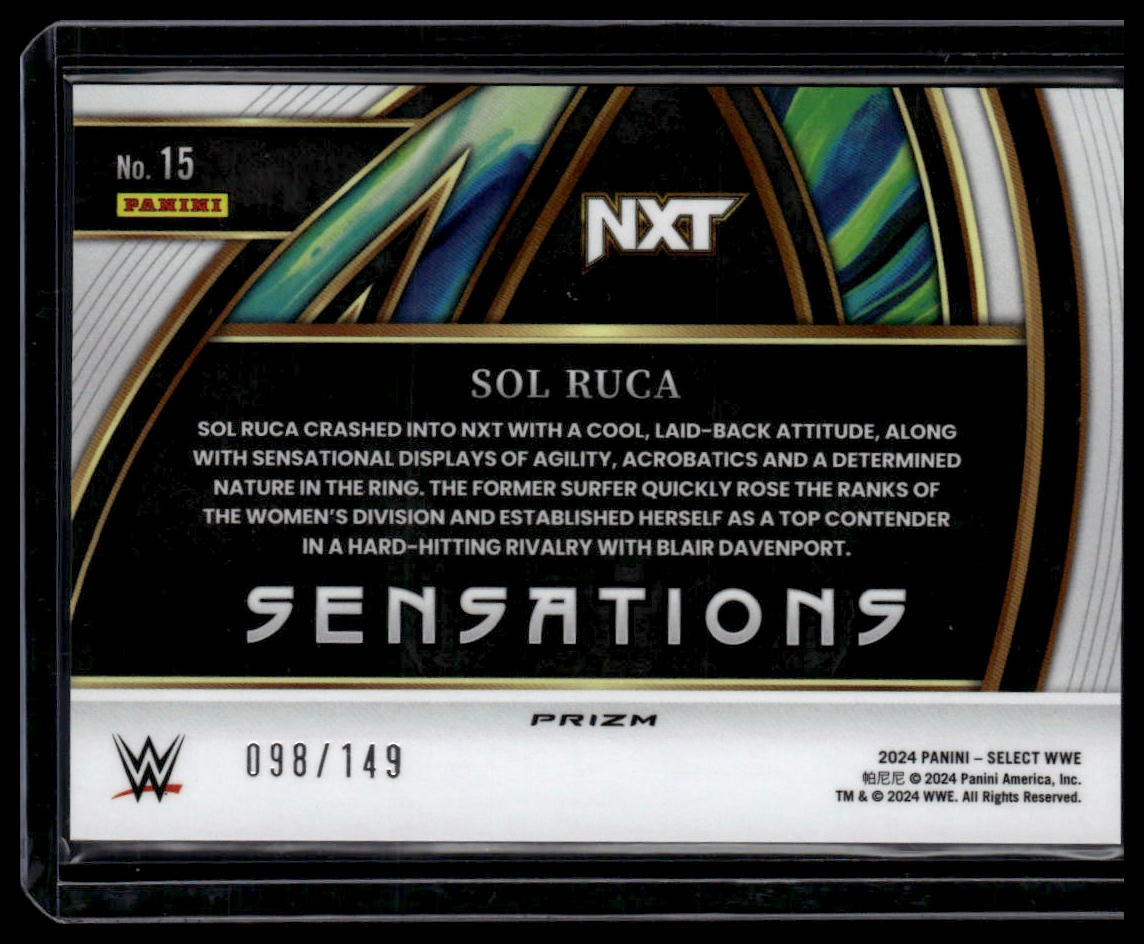 2024 Panini Select WWE #15 Sol Ruca Sensations Red Wave Prizms #/149