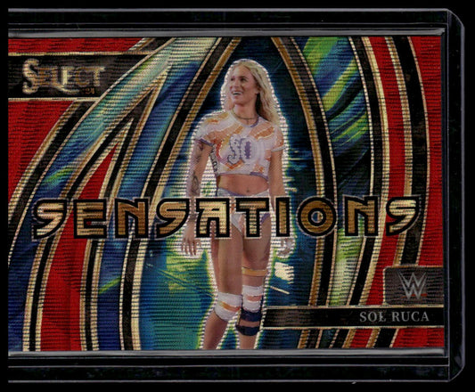 2024 Panini Select WWE #15 Sol Ruca Sensations Red Wave Prizms #/149