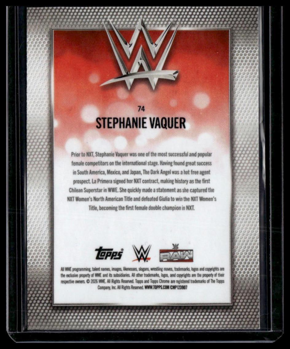 2026 Topps Chrome WWE #74 Stephanie Vaquer Aqua Refractor #/199