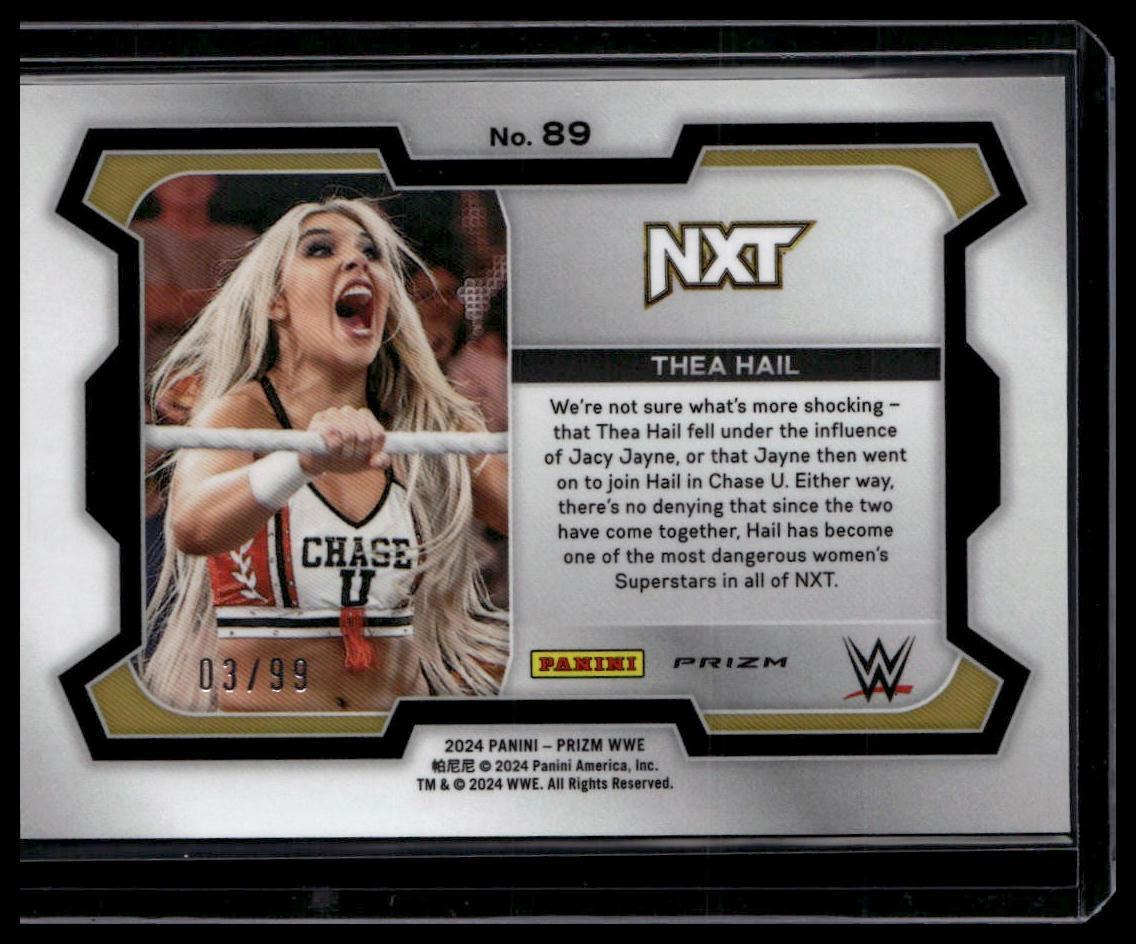 2023 Panini Prizm WWE #122 Thea Hail Under Card Red #/99