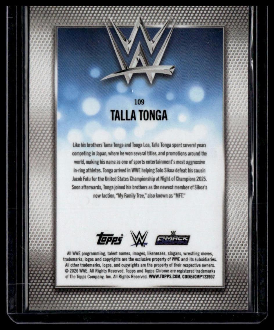 2026 Topps Chrome Sapphire Edition WWE #109 Tala Tonga Gold #/50
