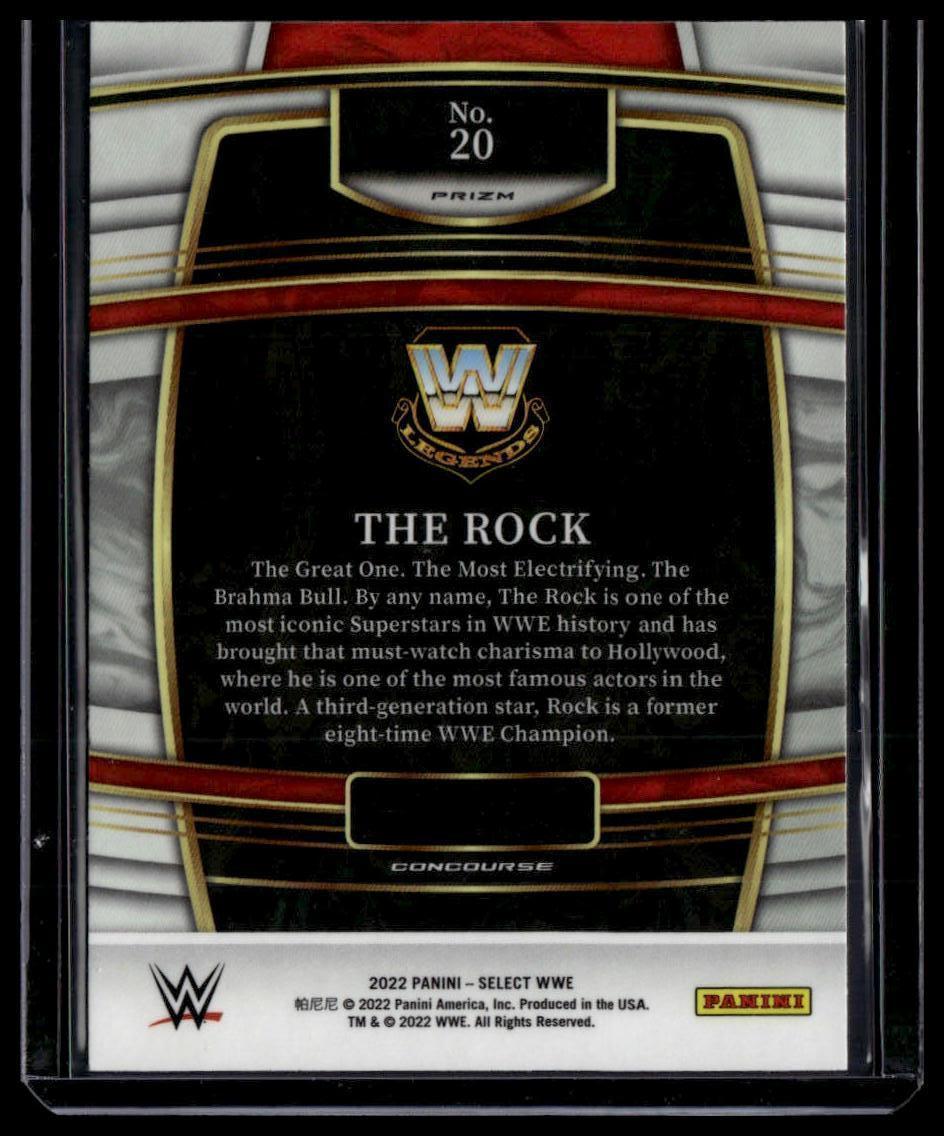 2022 Panini Select WWE #20 The Rock Silver Prizms