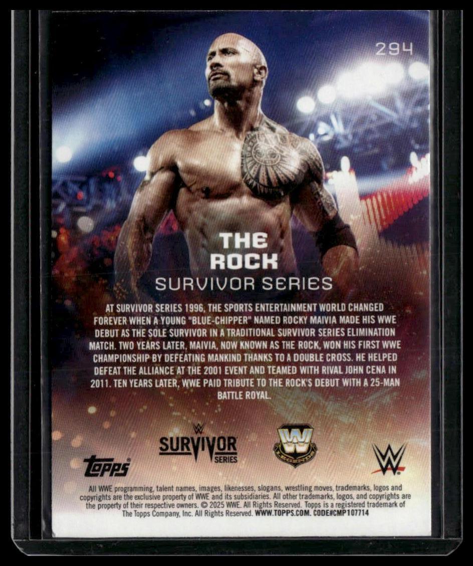2025 Topps Universe WWE #294 The Rock Purple Glass #/399