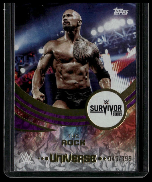 2025 Topps Universe WWE #294 The Rock Purple Glass #/399