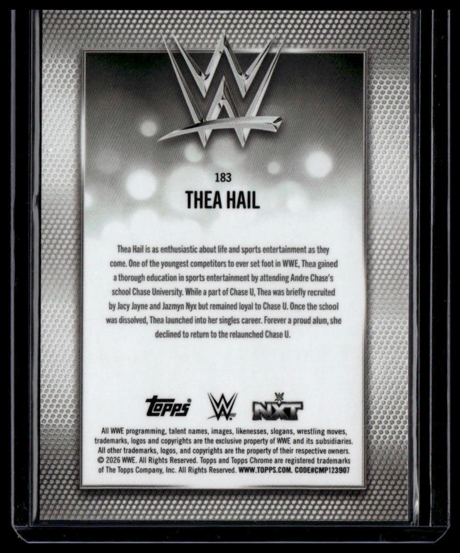 2026 Topps Chrome WWE #183 Thea Hail Gold Geometric Refractor #/50