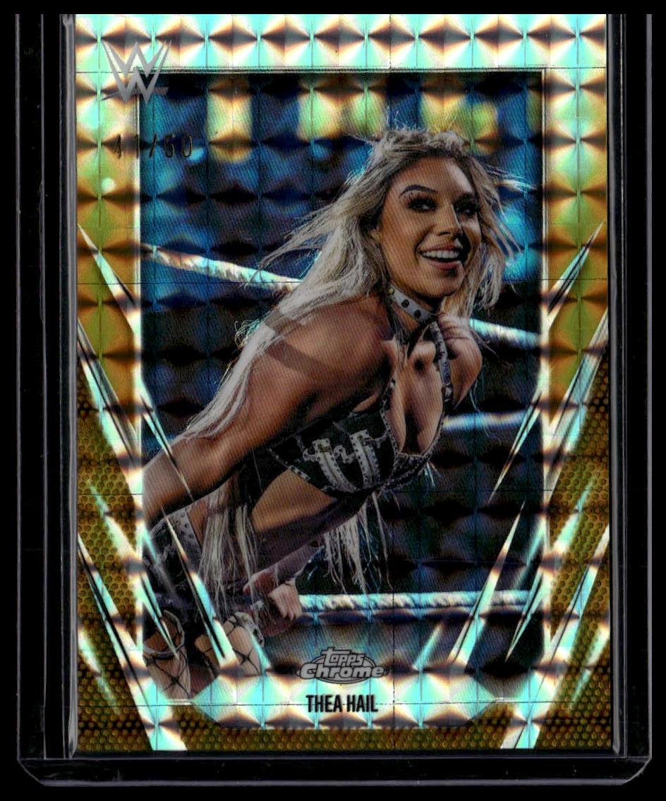 2026 Topps Chrome WWE #183 Thea Hail Gold Geometric Refractor #/50