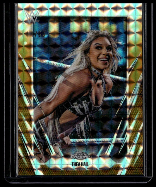 2026 Topps Chrome WWE #183 Thea Hail Gold Geometric Refractor #/50