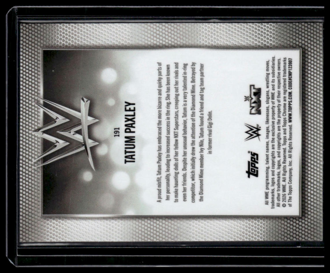 2026 Topps Chrome WWE #191 Tatum Paxley Green Refractor #/99
