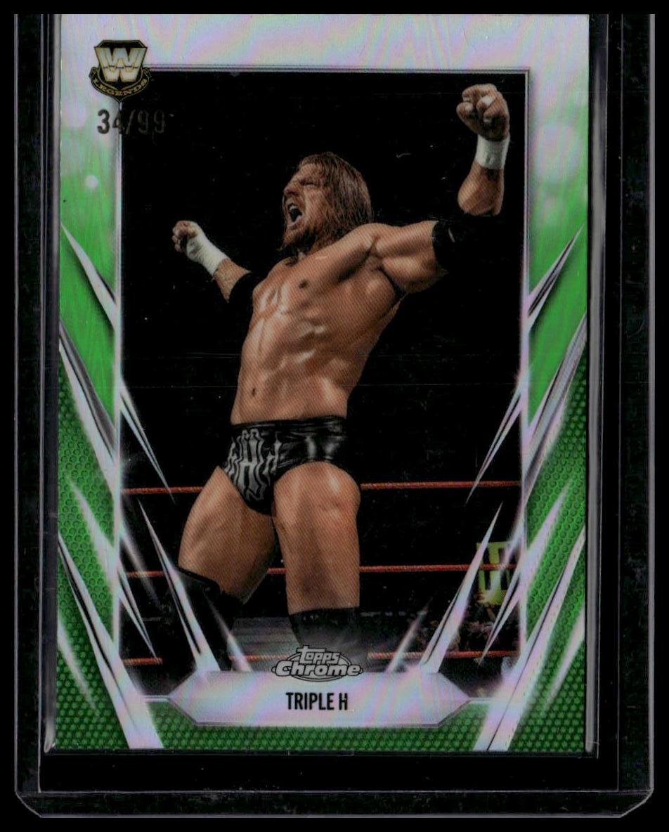 2026 Topps Chrome WWE #4 Triple H Green Refractor #/99