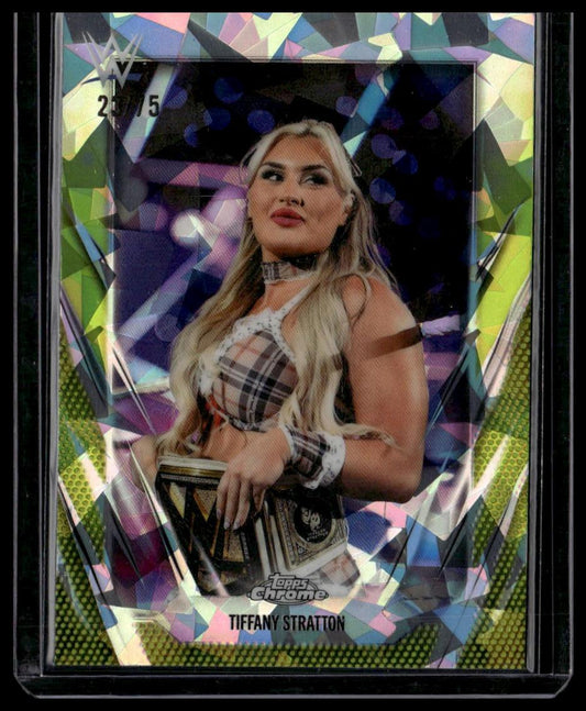 2026 Topps Chrome Sapphire Edition WWE #29 Tiffany Stratton Yellow #/75