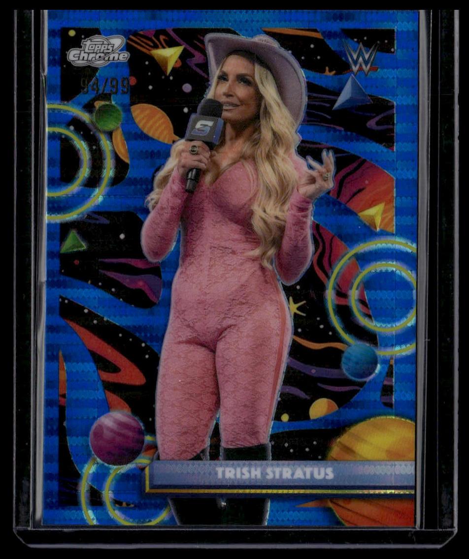 2026 Topps Chrome Cosmic WWE #95 Trish Stratus Blue Moon Refractor #/99