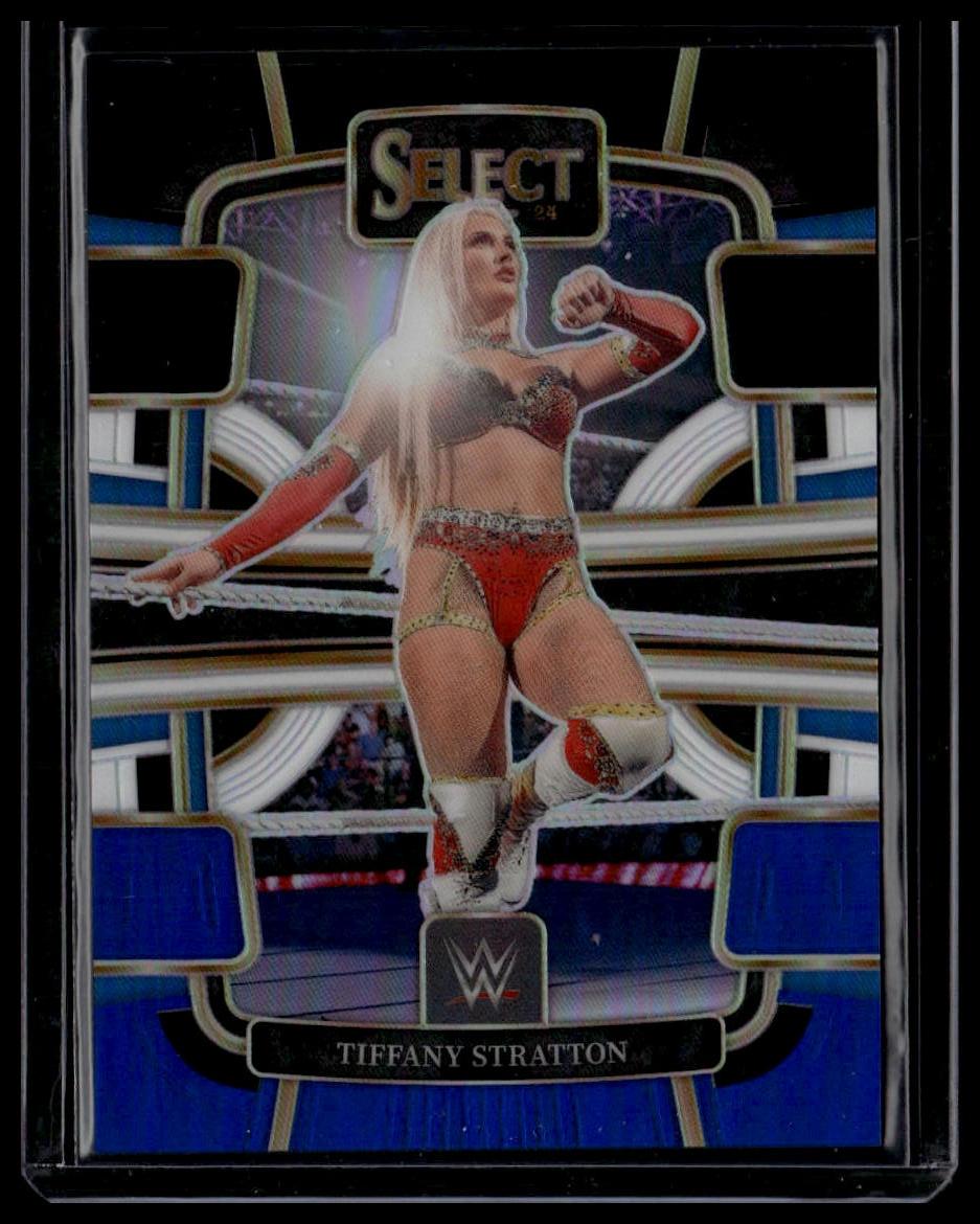 2024 Panini Select WWE #36 Tiffany Stratton Black and Blue Prizms #/399