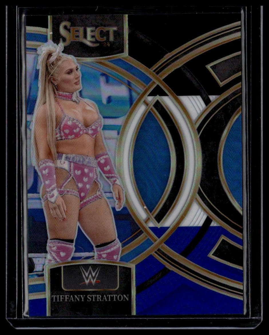 2024 Panini Select WWE #36 Tiffany Stratton Black and Blue Prizms #/399