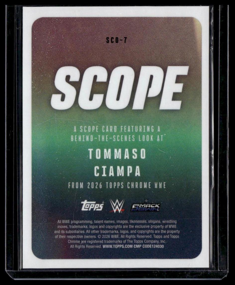2026 Topps Chrome WWE #SCO-7 Tommaso Ciampa Scope Orange Refractor #/25