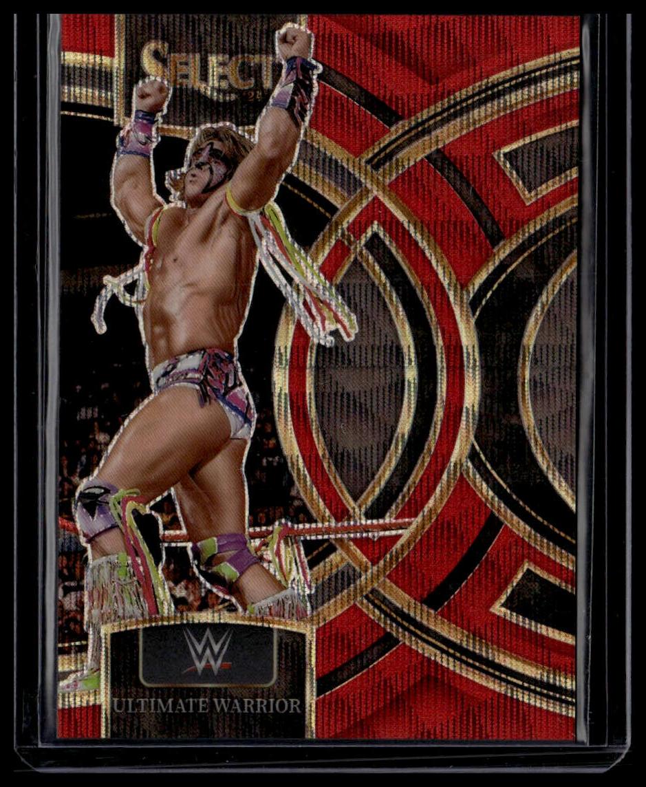 2024 Panini Select WWE #7 Ultimate Warrior Red Wave Prizms #/99