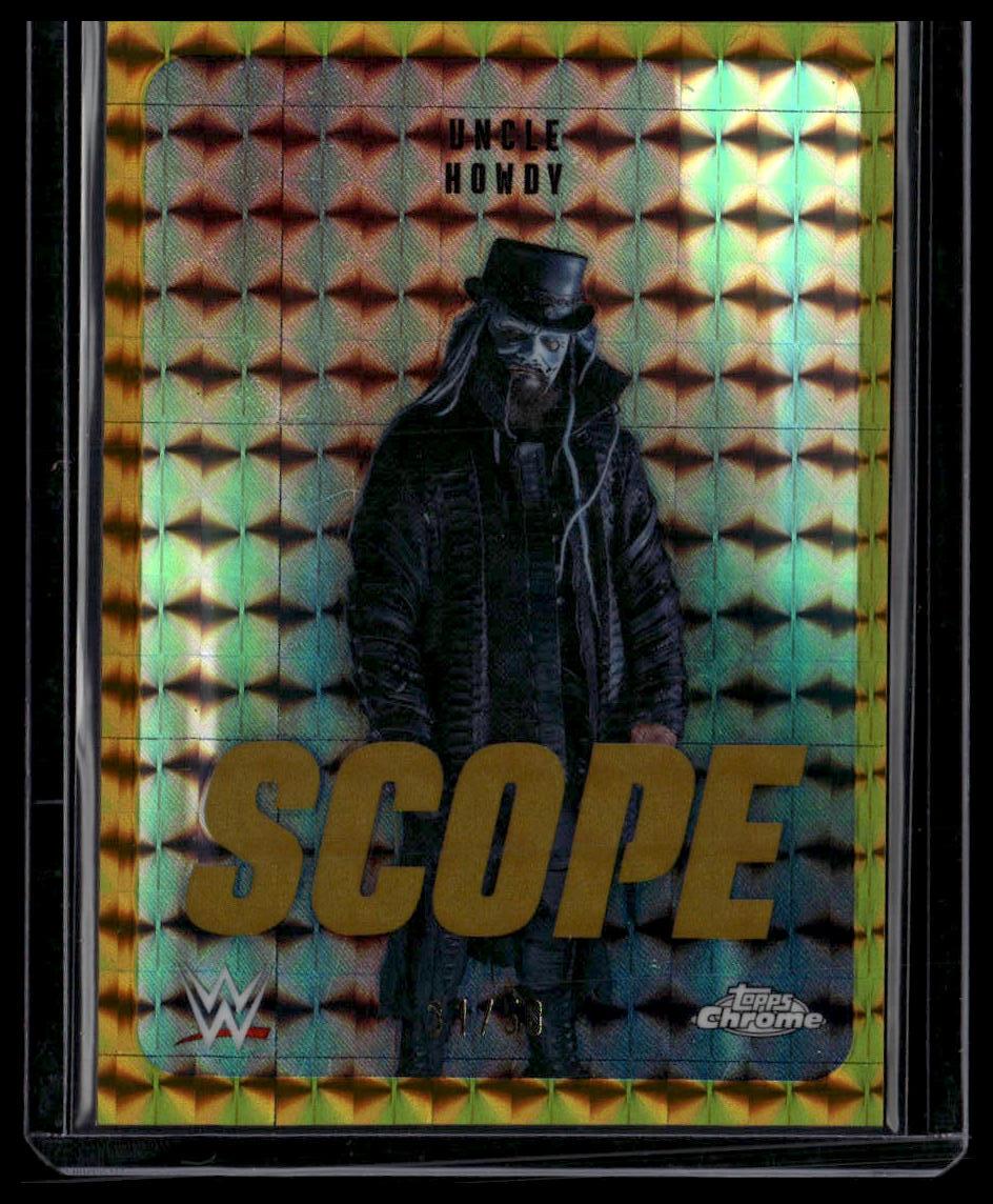 2026 Topps Chrome WWE #SCO-10 Uncle Howdy Scope Gold Geometric Refractor #/50