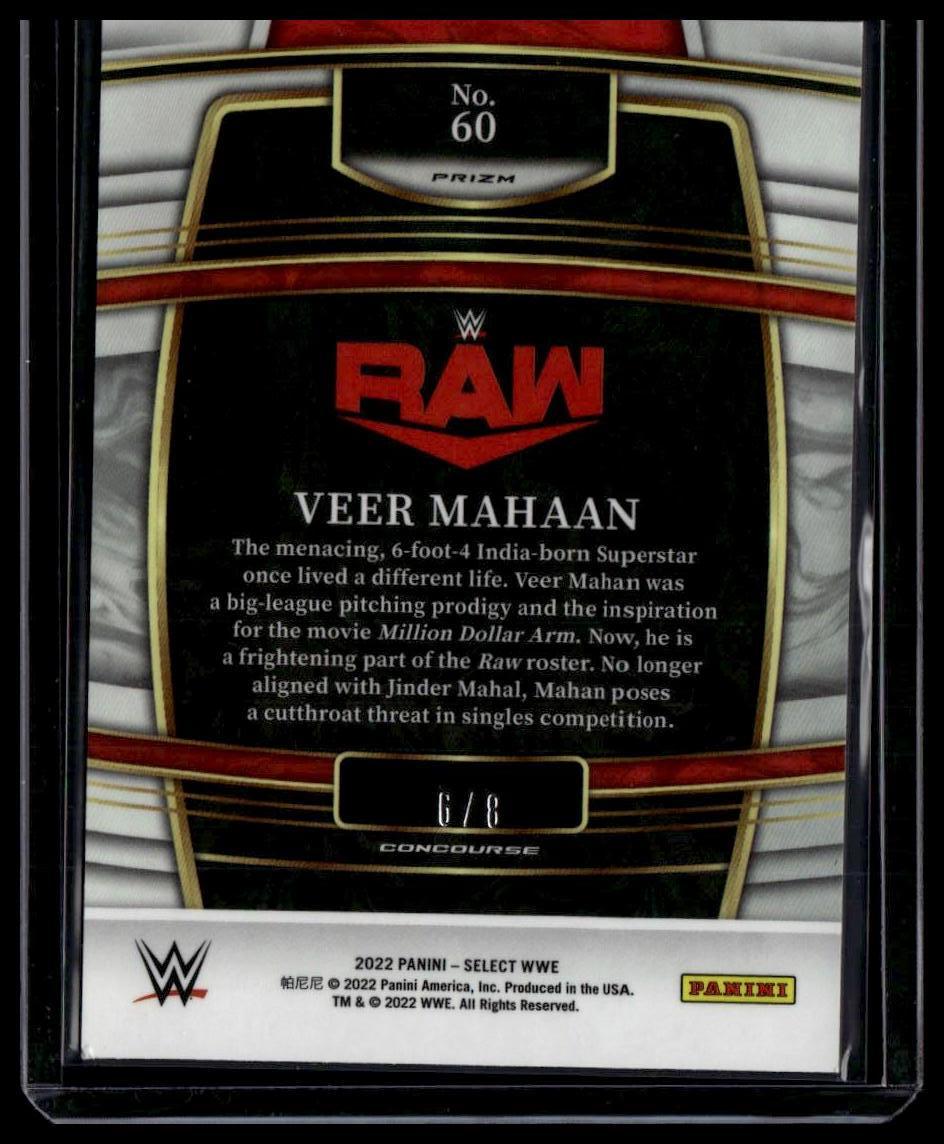 2022 Panini Select WWE #60 Veer Mahaan Lucky Envelopes Prizms #/8