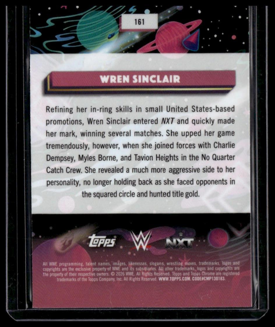 2026 Topps Chrome Cosmic WWE #161 Wren Sinclair Purple Nebula Refractor #/150
