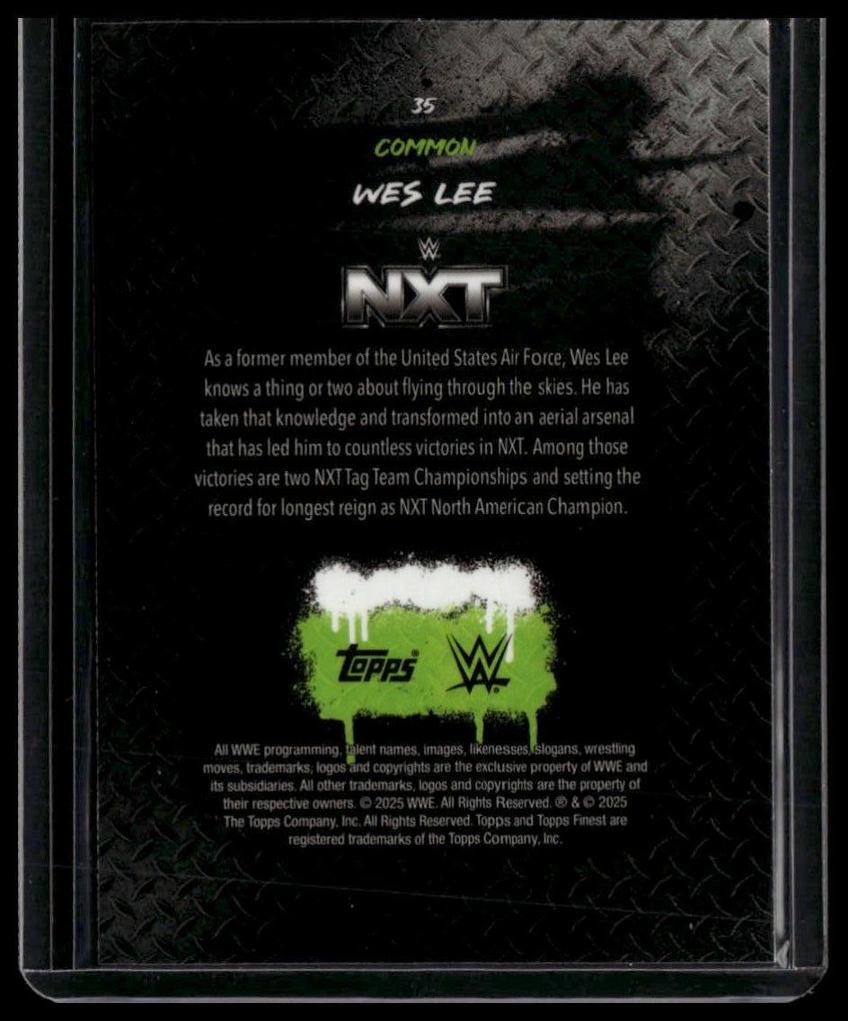 2025 Topps Finest WWE #35 Wes Lee Blue Checkerboard #/149