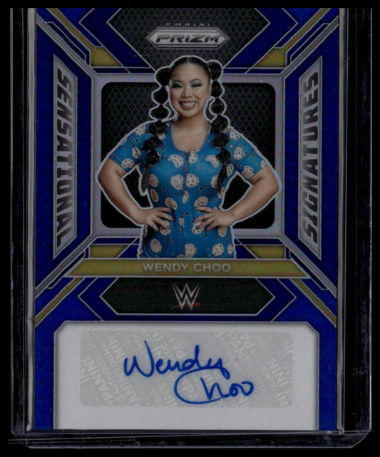 2024 Panini Prizm WWE #SS-CHO Wendy Choo Sensational Signatures Blue #/49
