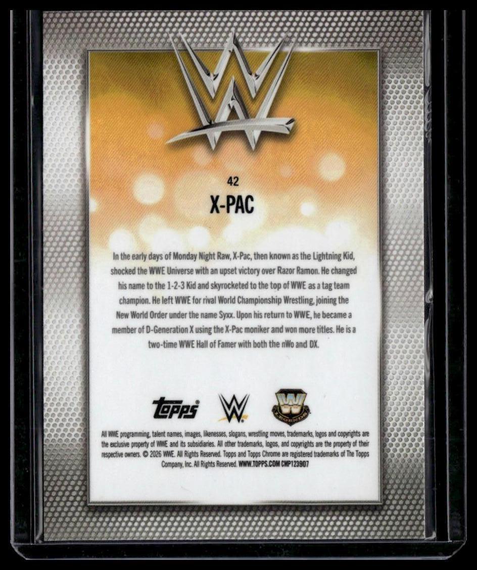 2026 Topps Chrome WWE #42 X-Pac Green Refractor #/99