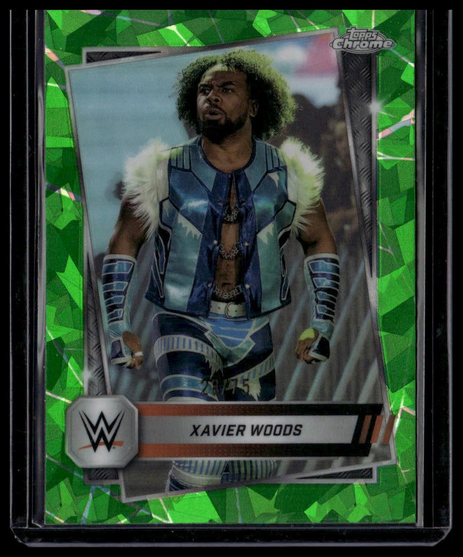 2025 Topps Chrome Sapphire Edition WWE #193 Xavier Woods Green #/75