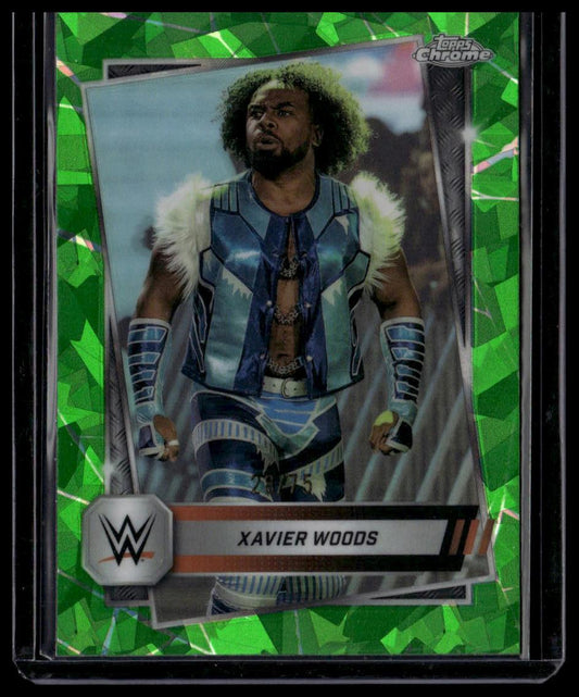 2025 Topps Chrome Sapphire Edition WWE #193 Xavier Woods Green #/75