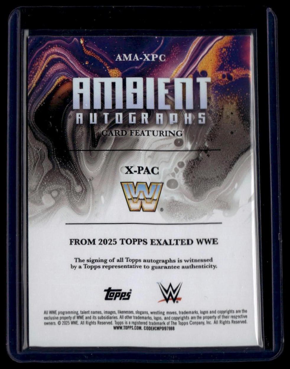 2025 Topps Exalted WWE #AMA-XPC X-Pac Ambient Autographs