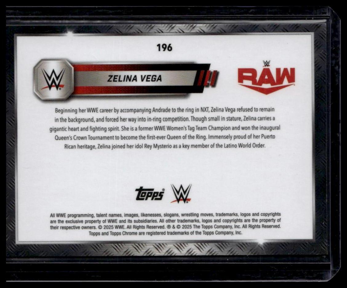 2025 Topps Chrome WWE #196 Zelina Vega Gold Geometric Refractor #/50