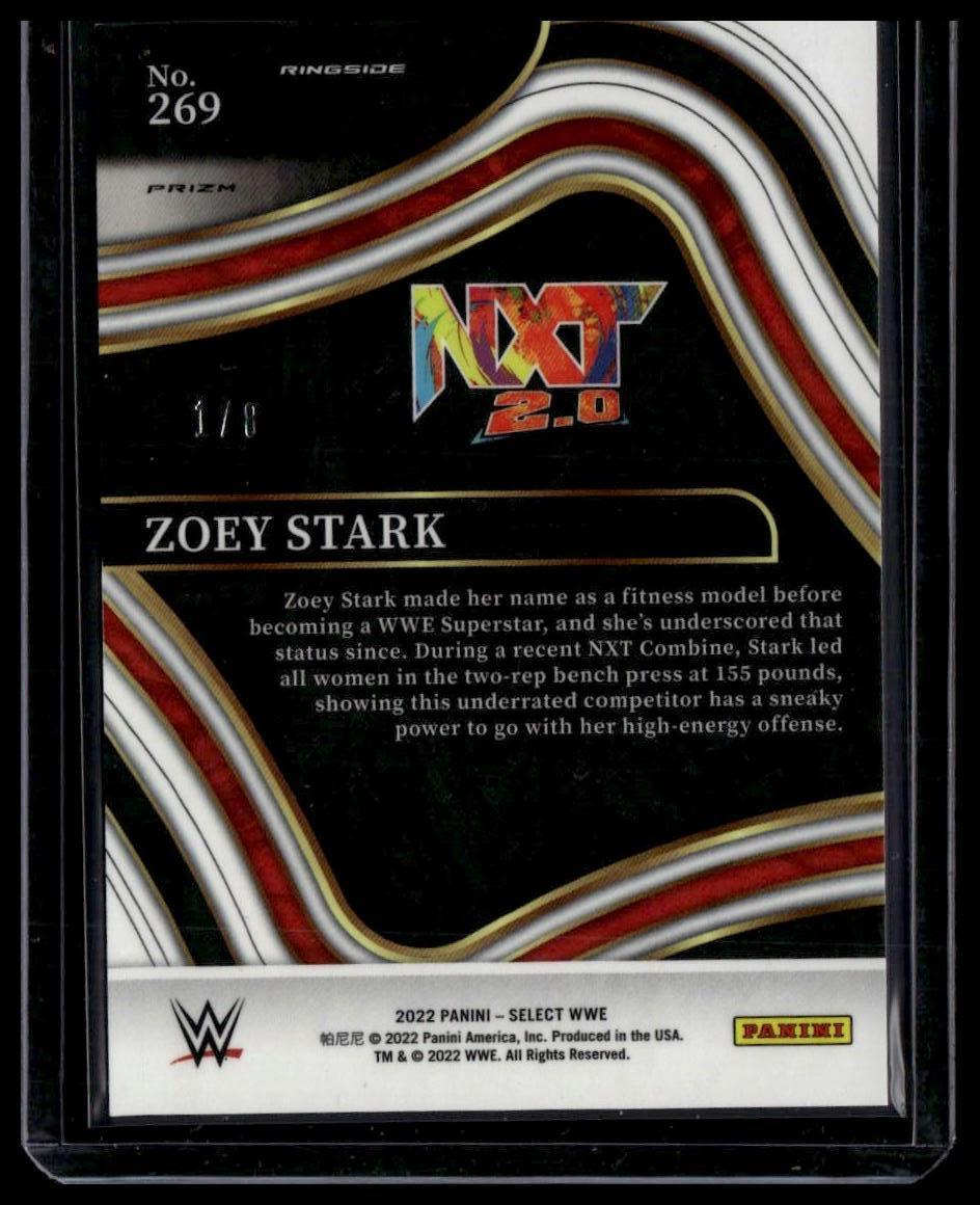 2022 Panini Select WWE #269 Zoey Stark Lucky Envelopes Prizms #/8