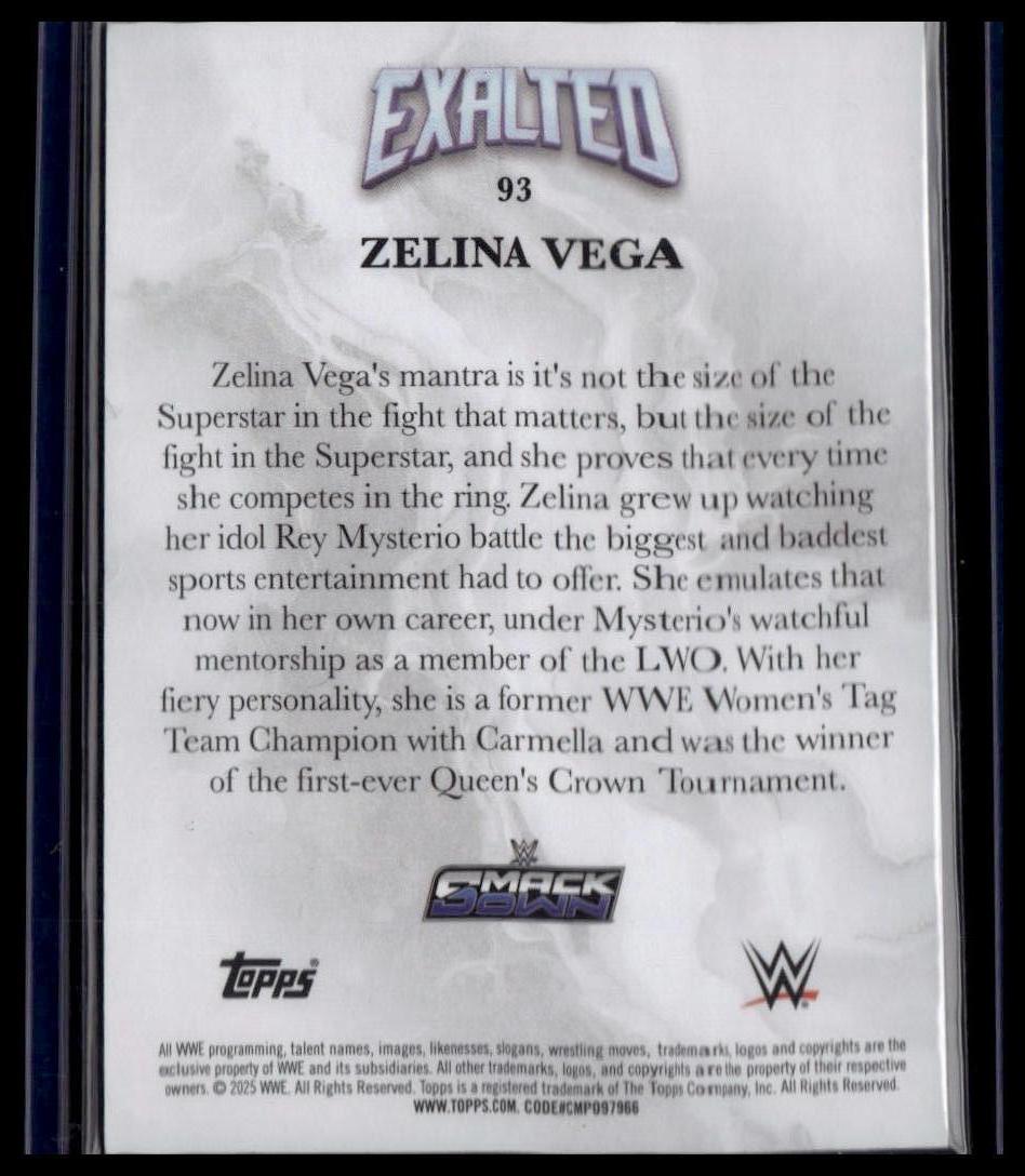 2025 Topps Exalted WWE #93 Zelina Vega Aqua #/99