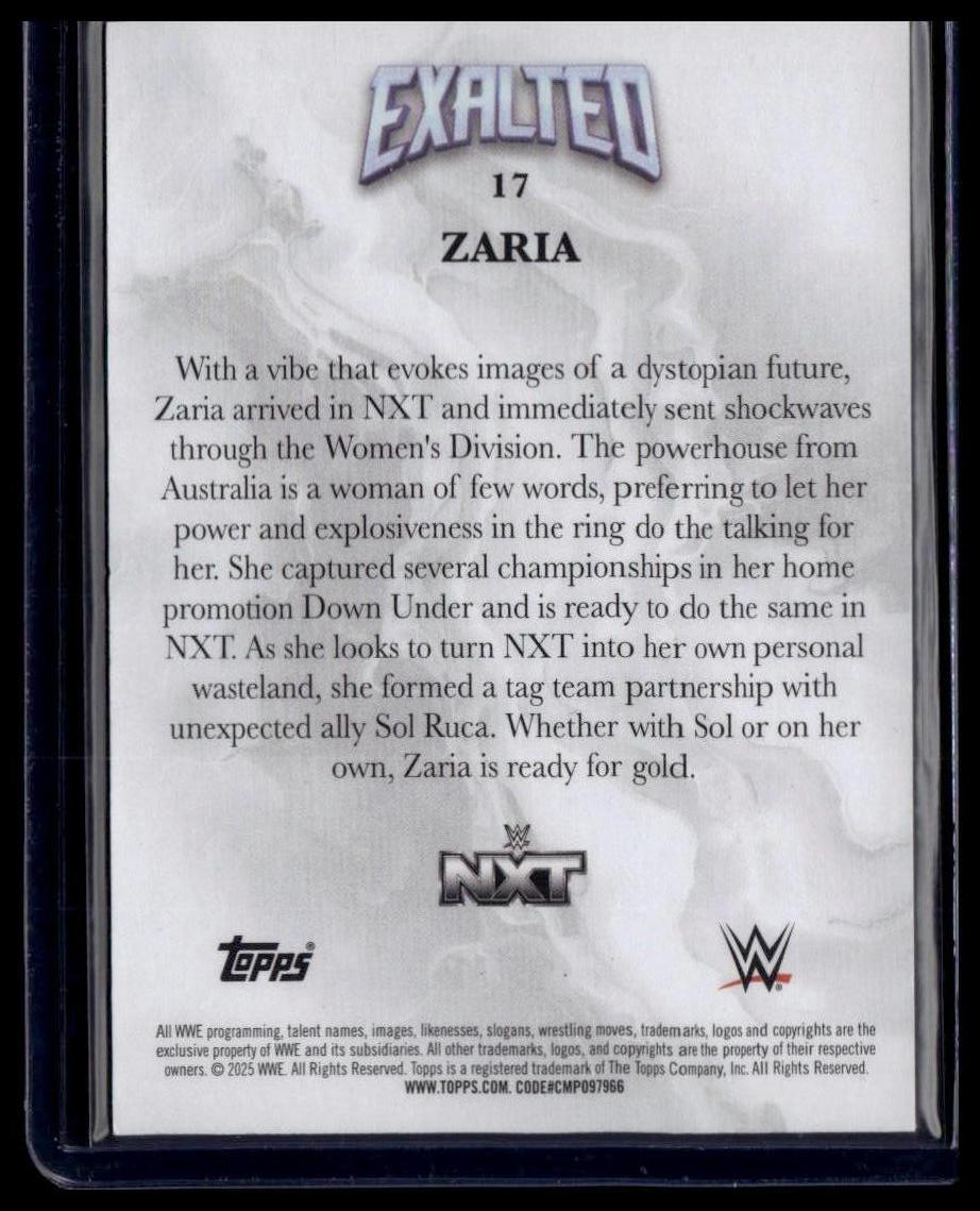 2025 Topps Exalted WWE #17 Zaria White #/150