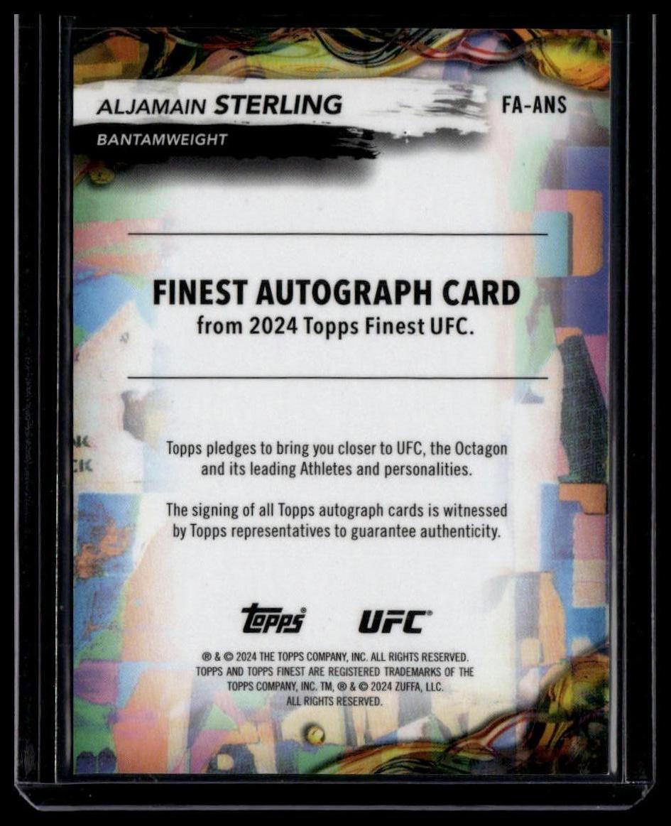 2024 Topps Finest UFC #FA-ANS Aljamain Sterling Finest Autographs