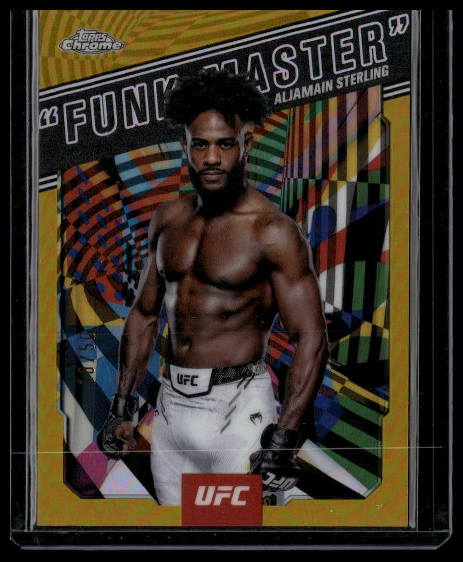 2025 Topps Chrome UFC #AKA-13 Aljamain Sterling AKA Gold Refractor #/50