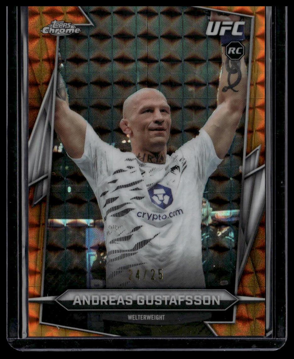 2026 Topps Chrome UFC #121 Andreas Gustafsson Orange Geometric Refractor #/25