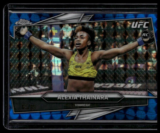 2026 Topps Chrome UFC #191 Alexia Thainara Blue Geometric Refractor #/99