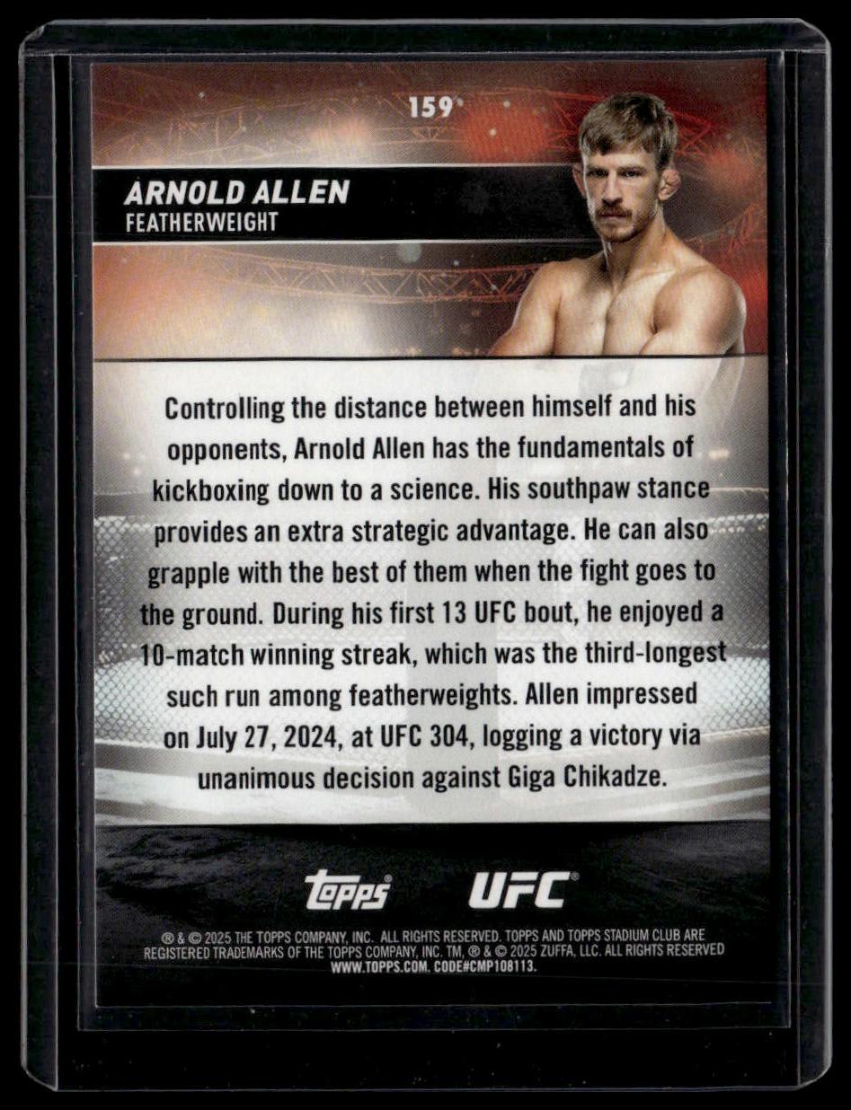 2025 Stadium Club UFC #159 Arnold Allen Blue Foil #/50
