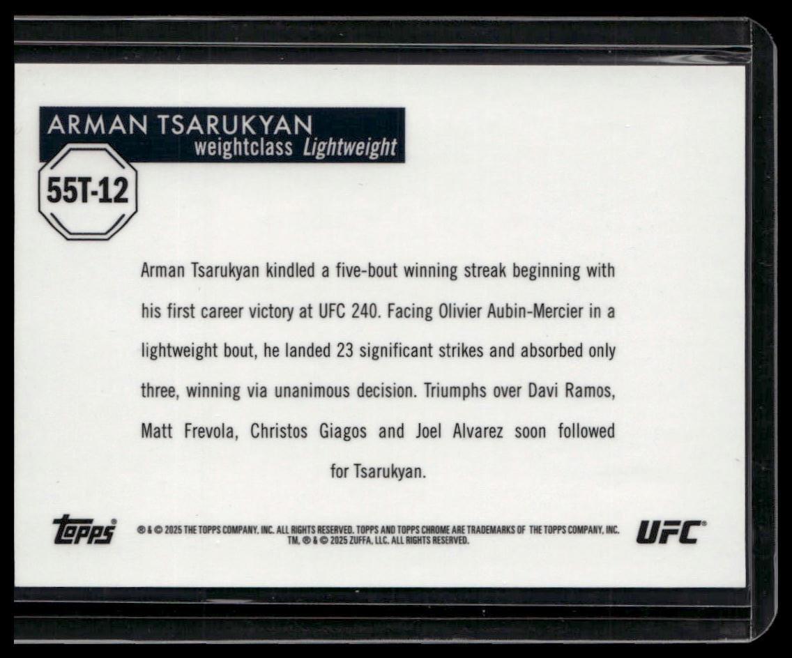 2025 Topps Chrome UFC #55T-12 Arman Tsarukyan 1955 Topps Gold Geometric #/50