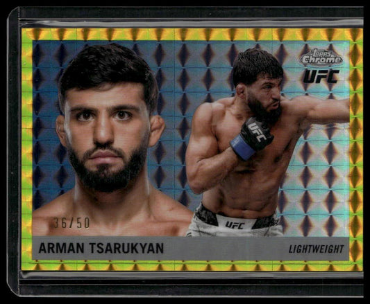 2025 Topps Chrome UFC #55T-12 Arman Tsarukyan 1955 Topps Gold Geometric #/50