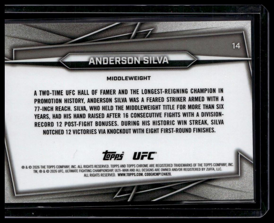 2026 Topps Chrome UFC #14 Anderson Silva Gold Geometric Refractor #/50
