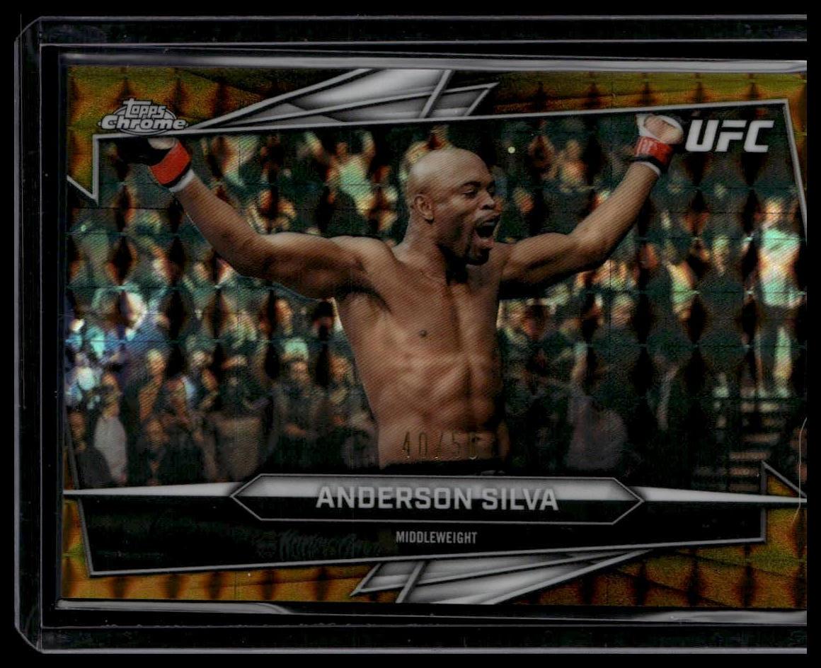 2026 Topps Chrome UFC #14 Anderson Silva Gold Geometric Refractor #/50