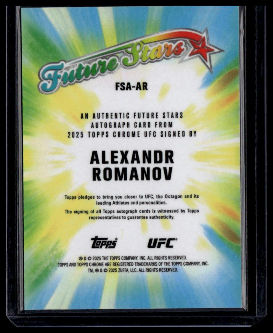 2025 Topps Chrome Alexandr Romanov Future Stars Autographs Gold Geometric /50