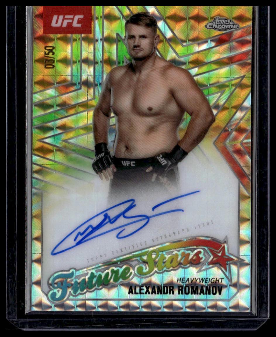 2025 Topps Chrome Alexandr Romanov Future Stars Autographs Gold Geometric /50